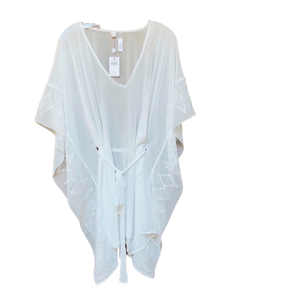 🆕 A.Che White Pearl Swim Suit Coverup Size S NWT